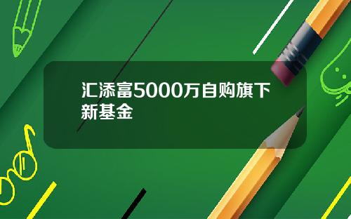 汇添富5000万自购旗下新基金