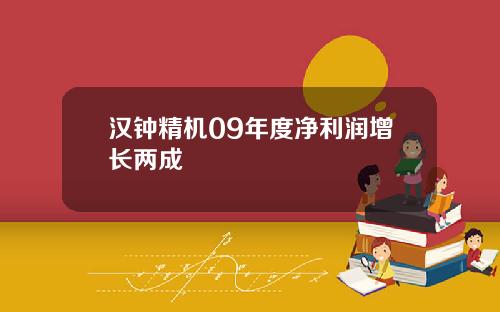 汉钟精机09年度净利润增长两成
