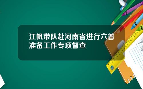 江帆带队赴河南省进行六普准备工作专项督查