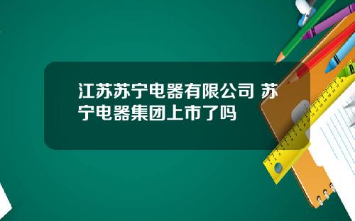 江苏苏宁电器有限公司 苏宁电器集团上市了吗
