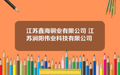 江苏鑫海铜业有限公司 江苏润阳伟业科技有限公司