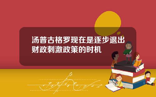 汤普古格罗现在是逐步退出财政刺激政策的时机