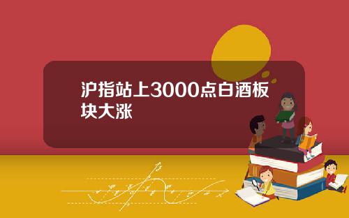 沪指站上3000点白酒板块大涨