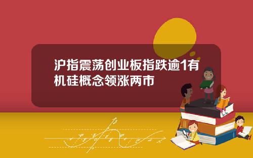沪指震荡创业板指跌逾1有机硅概念领涨两市