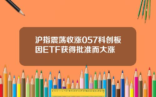 沪指震荡收涨057科创板因ETF获得批准而大涨