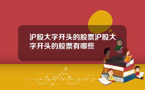沪股大字开头的股票沪股大字开头的股票有哪些