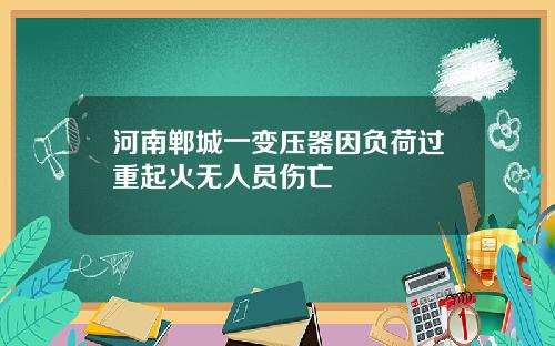 河南郸城一变压器因负荷过重起火无人员伤亡