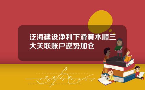 泛海建设净利下滑黄木顺三大关联账户逆势加仓