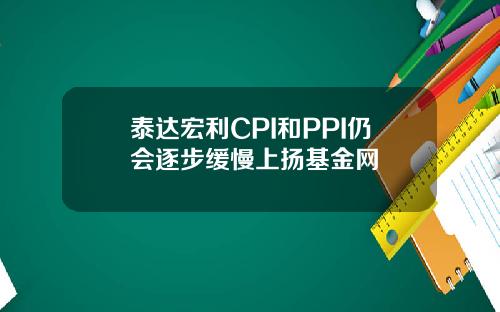 泰达宏利CPI和PPI仍会逐步缓慢上扬基金网