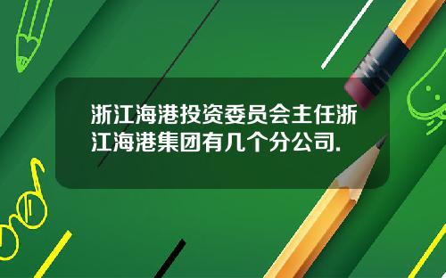 浙江海港投资委员会主任浙江海港集团有几个分公司.