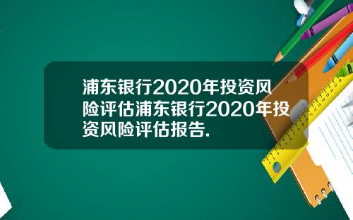 浦东银行2020年投资风险评估浦东银行2020年投资风险评估报告.