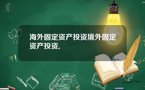 海外固定资产投资境外固定资产投资.