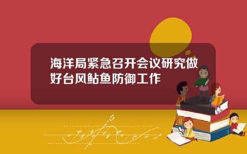 海洋局紧急召开会议研究做好台风鲇鱼防御工作