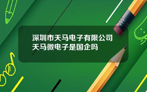 深圳市天马电子有限公司 天马微电子是国企吗