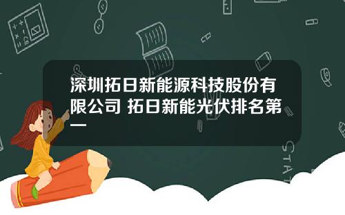 深圳拓日新能源科技股份有限公司 拓日新能光伏排名第一