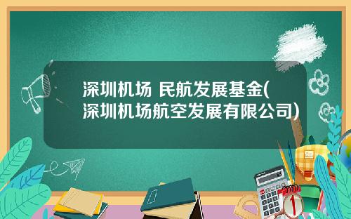 深圳机场 民航发展基金(深圳机场航空发展有限公司)