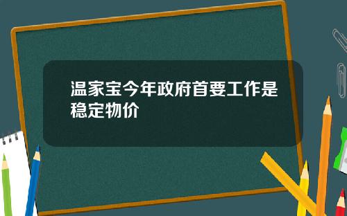 温家宝今年政府首要工作是稳定物价