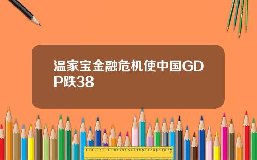 温家宝金融危机使中国GDP跌38