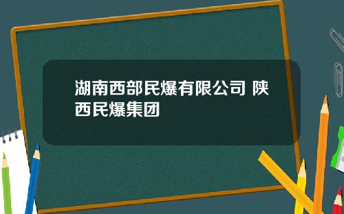 湖南西部民爆有限公司 陕西民爆集团