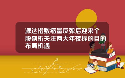 源达指数缩量反弹后迎来个股剖析关注两大年夜标的目的布局机遇