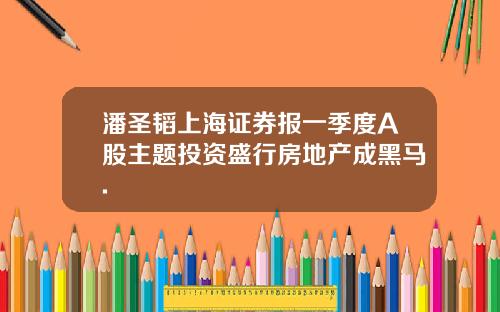 潘圣韬上海证券报一季度A股主题投资盛行房地产成黑马.