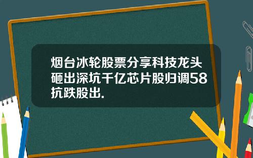 烟台冰轮股票分享科技龙头砸出深坑千亿芯片股归调58抗跌股出.