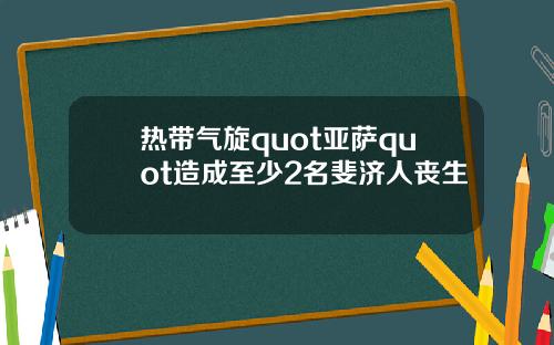 热带气旋quot亚萨quot造成至少2名斐济人丧生
