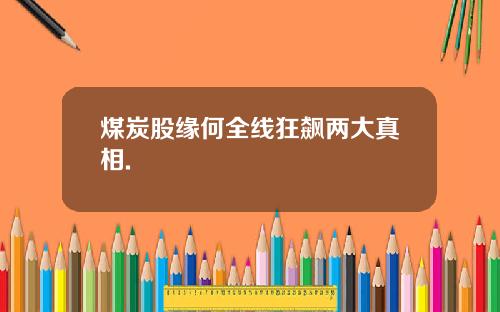 煤炭股缘何全线狂飙两大真相.