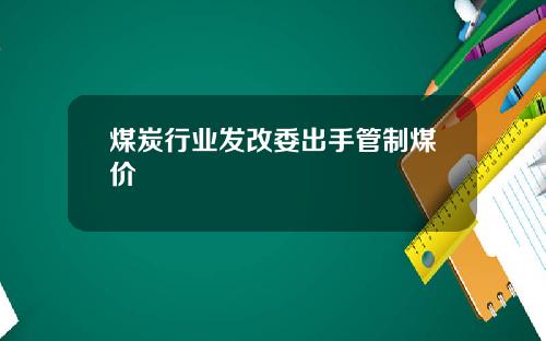 煤炭行业发改委出手管制煤价