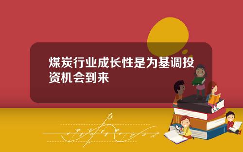 煤炭行业成长性是为基调投资机会到来
