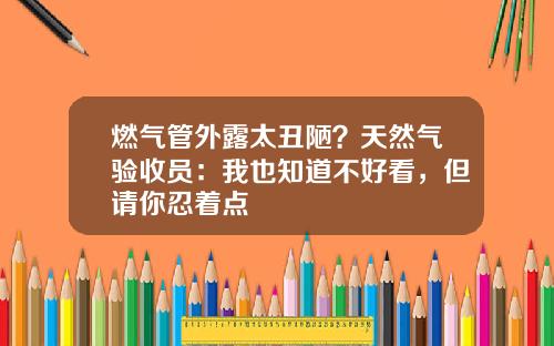 燃气管外露太丑陋？天然气验收员：我也知道不好看，但请你忍着点