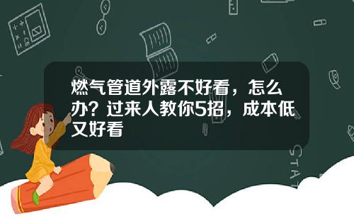 燃气管道外露不好看，怎么办？过来人教你5招，成本低又好看