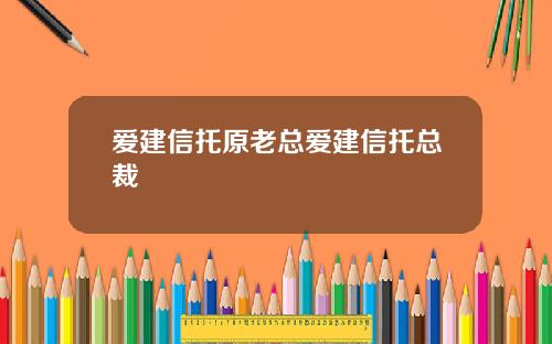 爱建信托原老总爱建信托总裁