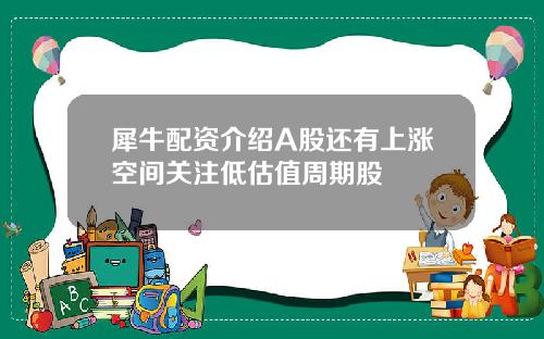 犀牛配资介绍A股还有上涨空间关注低估值周期股
