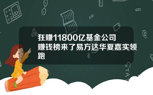 狂赚11800亿基金公司赚钱榜来了易方达华夏嘉实领跑