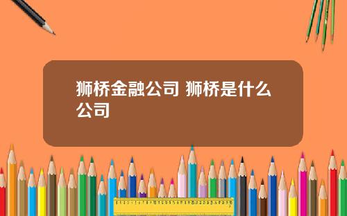 狮桥金融公司 狮桥是什么公司