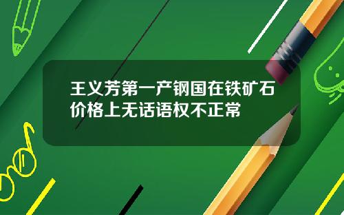 王义芳第一产钢国在铁矿石价格上无话语权不正常