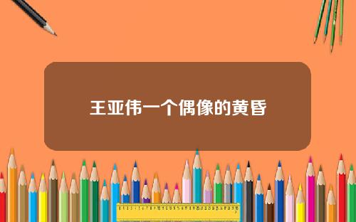 王亚伟一个偶像的黄昏