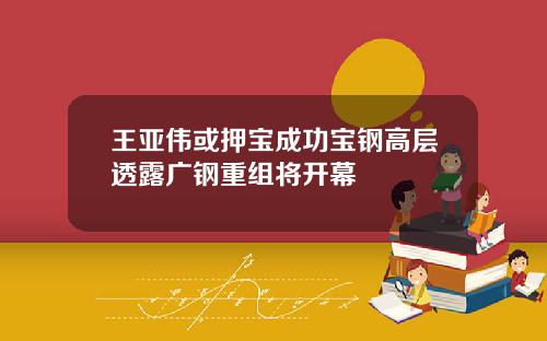 王亚伟或押宝成功宝钢高层透露广钢重组将开幕