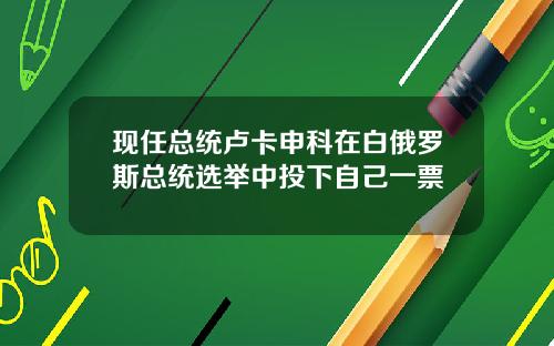 现任总统卢卡申科在白俄罗斯总统选举中投下自己一票