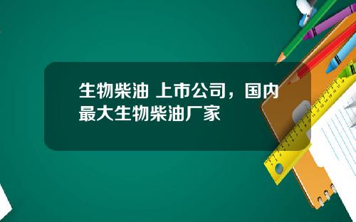 生物柴油 上市公司，国内最大生物柴油厂家