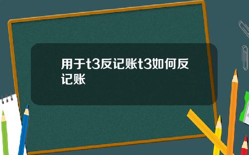 用于t3反记账t3如何反记账