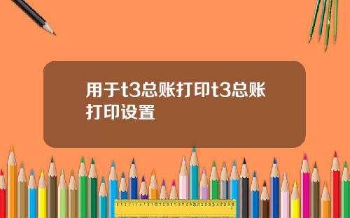 用于t3总账打印t3总账打印设置