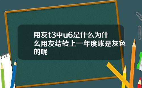 用友t3中u6是什么为什么用友结转上一年度账是灰色的呢