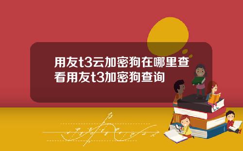 用友t3云加密狗在哪里查看用友t3加密狗查询