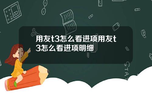 用友t3怎么看进项用友t3怎么看进项明细