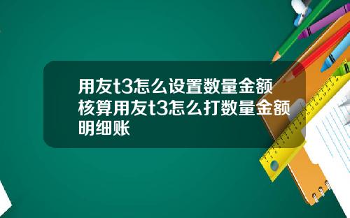 用友t3怎么设置数量金额核算用友t3怎么打数量金额明细账