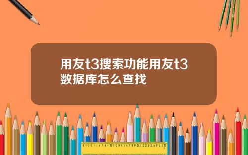 用友t3搜索功能用友t3数据库怎么查找