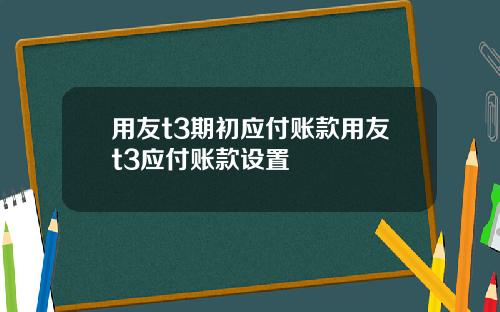 用友t3期初应付账款用友t3应付账款设置