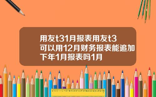 用友t31月报表用友t3可以用12月财务报表能追加下年1月报表吗1月